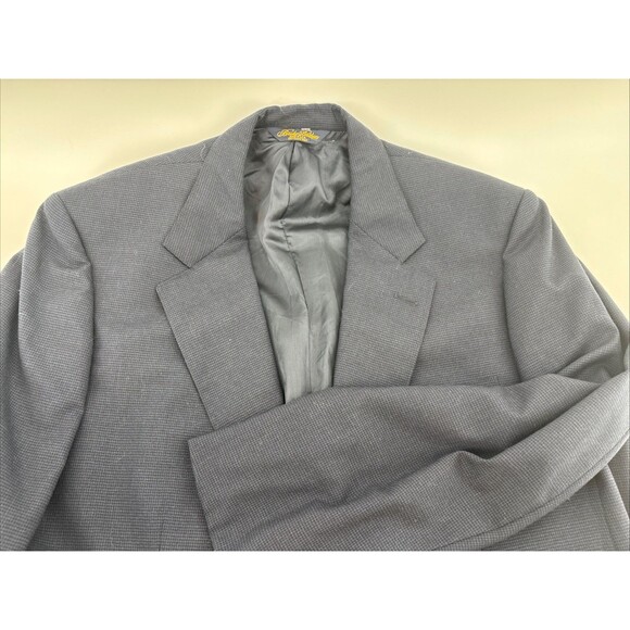 Brooks Brothers Makers Brooksease Navy Houndstooth 2-Button 42R Vintage Blazer - Picture 1 of 8